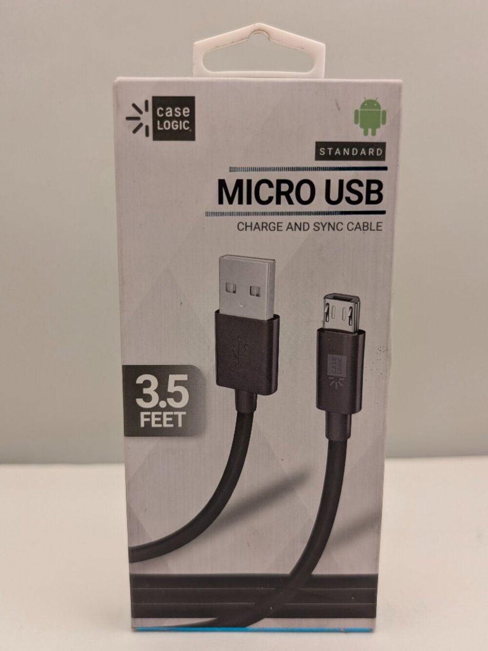 CASE LOGIC Standard Micro USB Charge & Sync Cable | CL-CBLMC-BLK | 3.5' | NEW